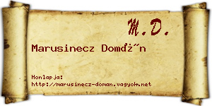 Marusinecz Domán névjegykártya